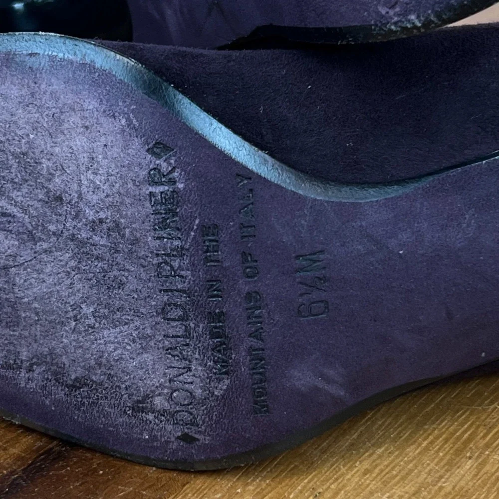 Womens Vintage Donald Piner‎ Purple Suede Pointed Toe Heels Pumps Size 6.5 M GUC